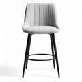 Sgabello da bar in tessuto grigio con struttura in metallo 40 x 45 x 100cm
