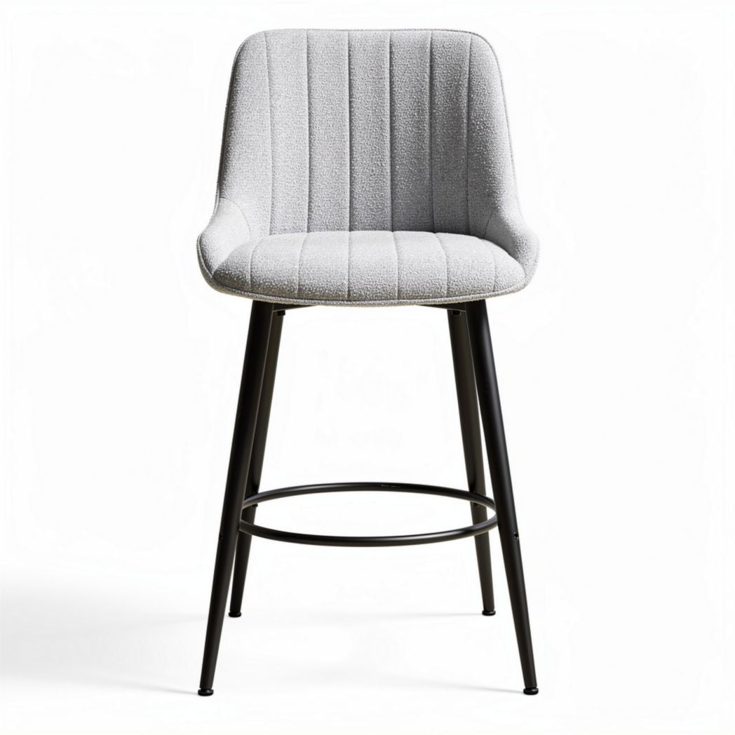 Sgabello da bar in tessuto grigio con struttura in metallo 40 x 45 x 100cm