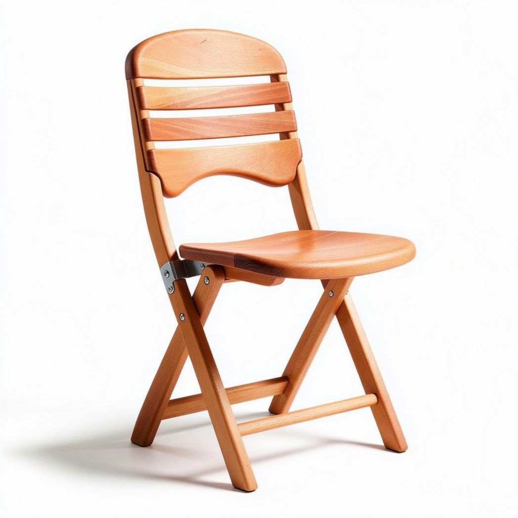 Sedia pieghevole in legno massello 40 x 40 x 85cm color noce