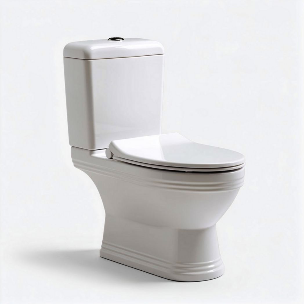 Wc sospeso bianco con coperchio in ceramica dimensioni 70 x 40 x 75cm