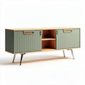 Mobile porta tv in legno e metallo verde con dimensioni 150 x 40 x 60cm